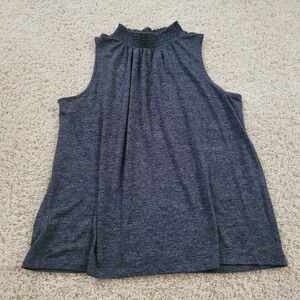 Loft High Neck Sleeveless Gray Comfy Streth Tshirt Top M